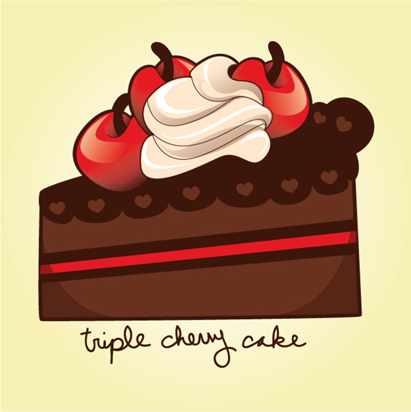 600x602 how to draw a sweet cherry chocolate cake slice in adobe illustrator - Slice Cake Drawing