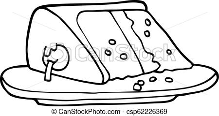 450x240 line drawing cartoon slice of cake - Slice Cake Drawing