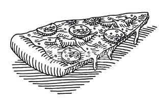 320x200 slice of pizza diavolo food drawing stock vectors - Slice Drawing