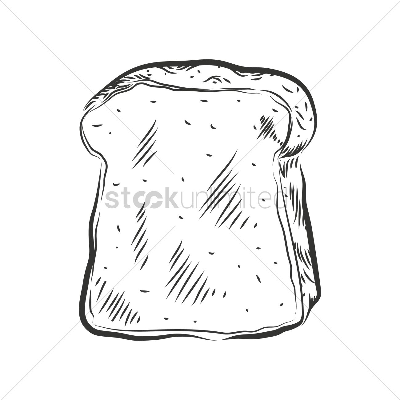 1300x1300 Bread Slice Vector Image - Slice Of Bread Drawing