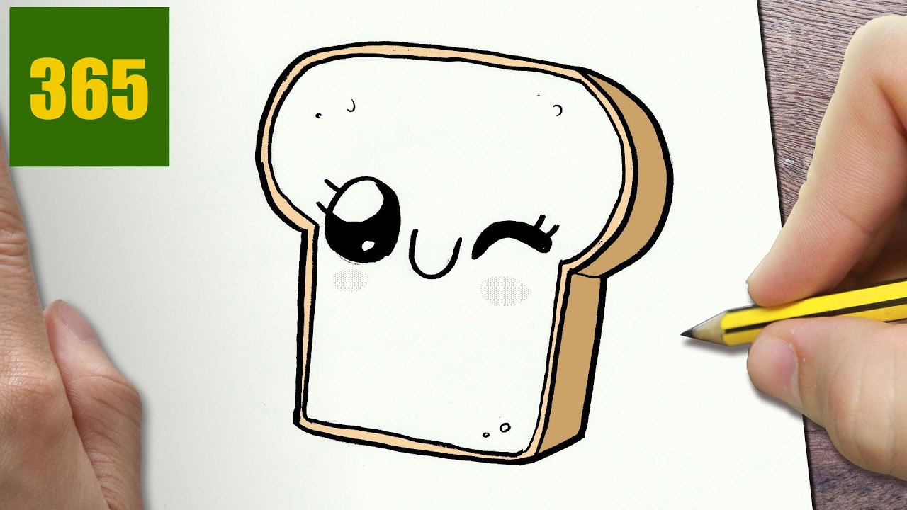 1280x720 How To Draw A Slice Of Bread Cute, Easy Step - Slice Of Bread Drawing