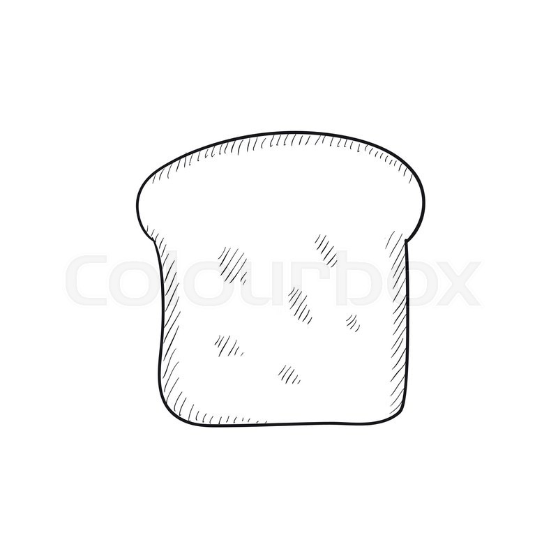 800x800 Single Slice Of Bread Vector Sketch Stock Vector Colourbox - Slice Of Bread Drawing