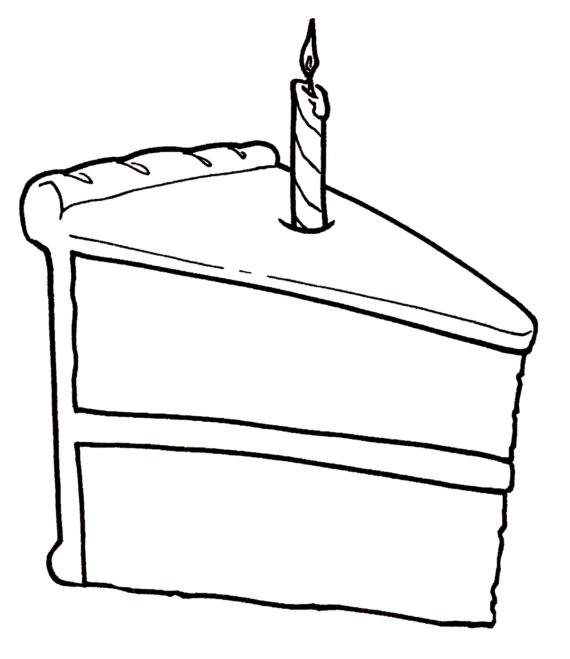 570x659 slice of cake clipart black and white great free clipart - Slice Of Cake Drawing