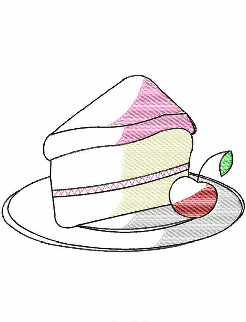 489x640 slice of cake sketch embroidery design jazzy zebra designs - Slice Of Cake Drawing