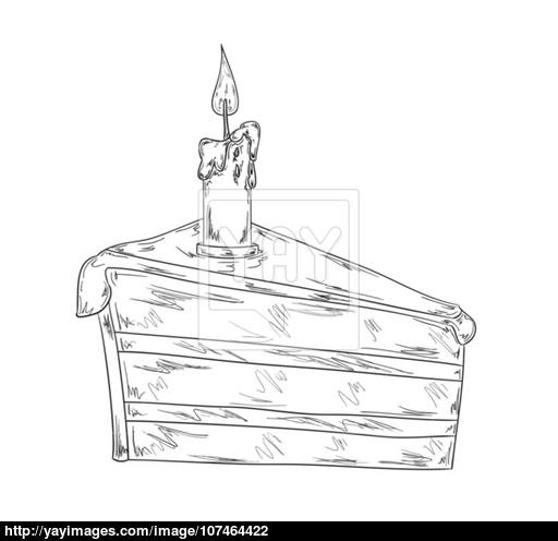 512x496 Piece Of Cake Sketch Vector - Slice Of Cake Drawing