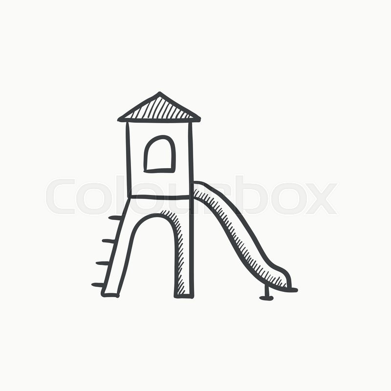800x800 Playground With Slide Vector Sketch Stock Vector Colourbox - Slide Drawing