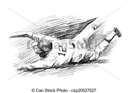 450x329 Baseball Player Home Run Slide Drawing A Hand Drawn Of Baseball - Slide Drawing