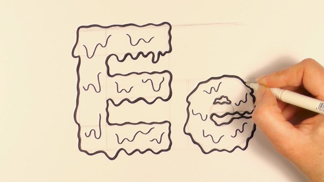 1280x720 How To Draw A Cartoon Halloween Slime Letter E And E - Slime Drawing