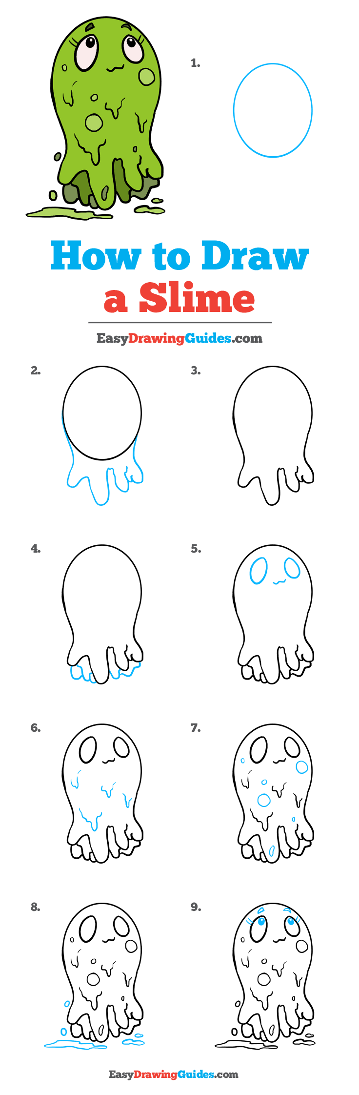 736x2243 How To Draw A Slime - Slime Drawing