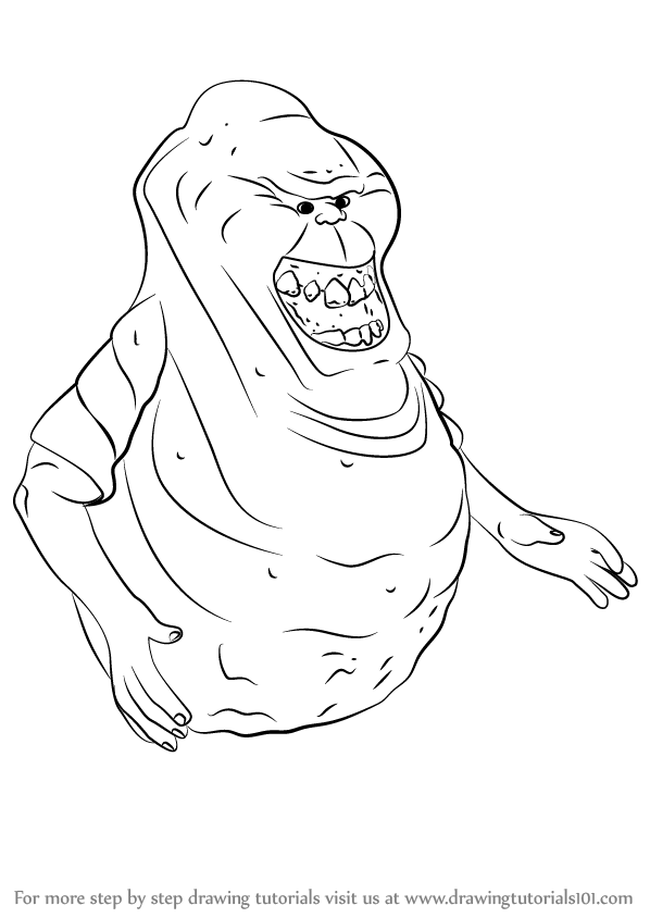 598x844 learn how to draw slimer from ghostbusters - Slimer Drawing