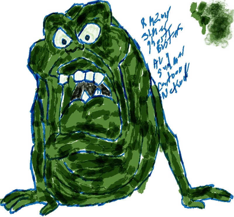 800x743 slimer ghostbusters drawing - Slimer Drawing
