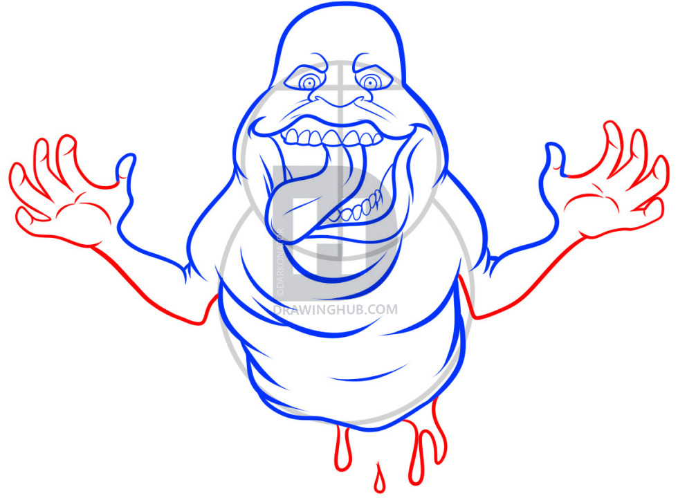 How To Draw Slimer, Slimer, Ghostbusters, Step - Slimer Ghostbusters Dr...