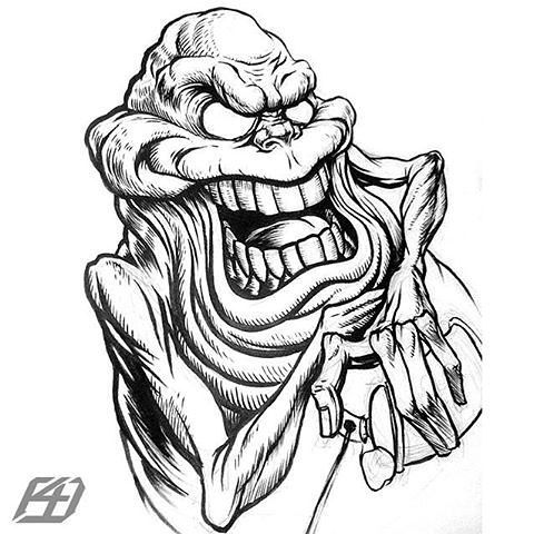 480x480 awesome - Slimer Ghostbusters Drawing