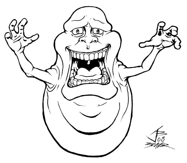 600x525 ghostbusters coloring pages to print scary slimer coloring - Slimer Ghostbusters Drawing