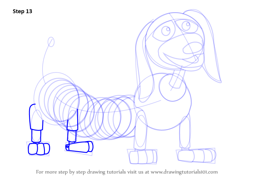 845x598 Learn How To Draw Slinky Dog From Toy Story - Slinky Drawing