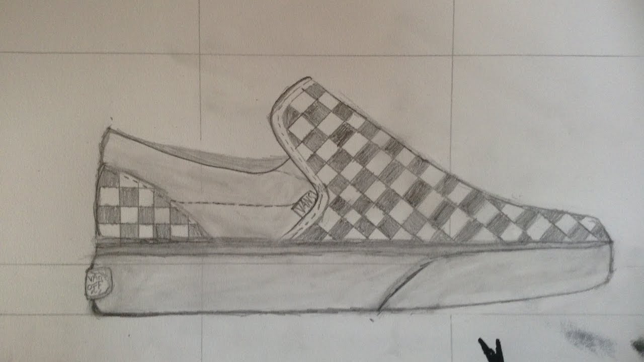 1280x720 sneaker sketch vans checkerboard slip ons - Slip Drawing