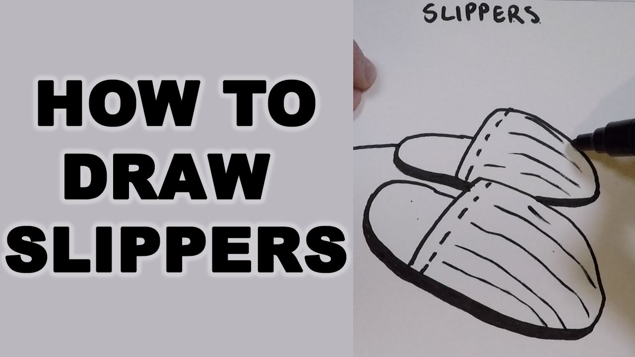 1280x720 How To Draw Slippers - Slippers Drawing