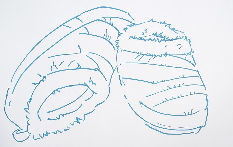 900x569 quilted slippers with fur trim drawing - Slippers Drawing