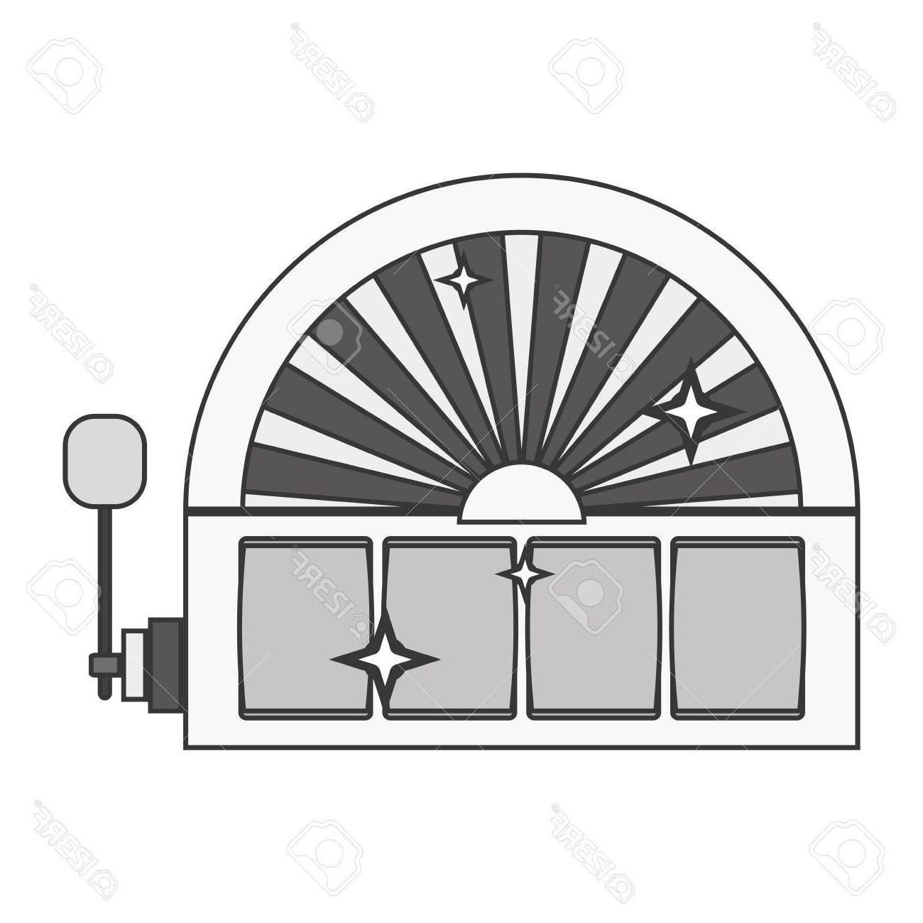 1300x1300 unique silhouette slot machine with lever vector illustration cdr - Slot Machine Drawing