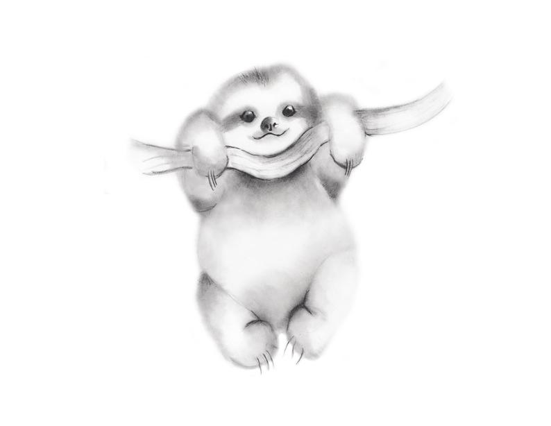 794x614 sloth drawing print nursery wall decor baby animal art baby etsy - Sloth Drawing