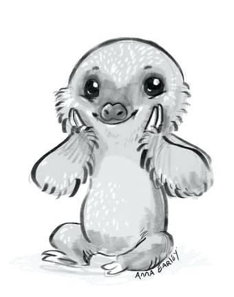 340x432 How To Draw A Sloth Step - Sloth Drawing Easy