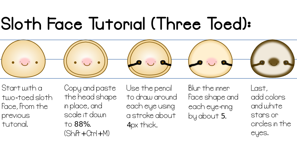 1000x500 fuzzy sloth face tutorial - Sloth Face Drawing