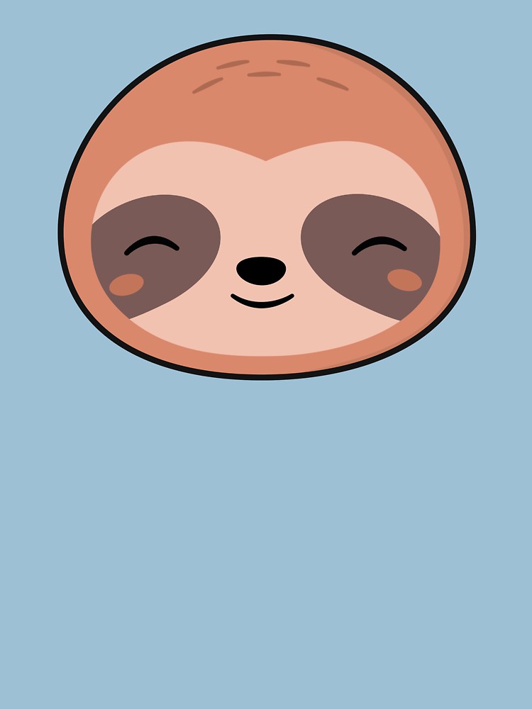 750x1000 kawaii cute sloth face t shirt - Sloth Face Drawing