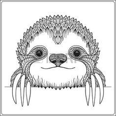 236x236 we use this cute sloth for our rainforest habitat unit! learn how - Sloth Face Drawing