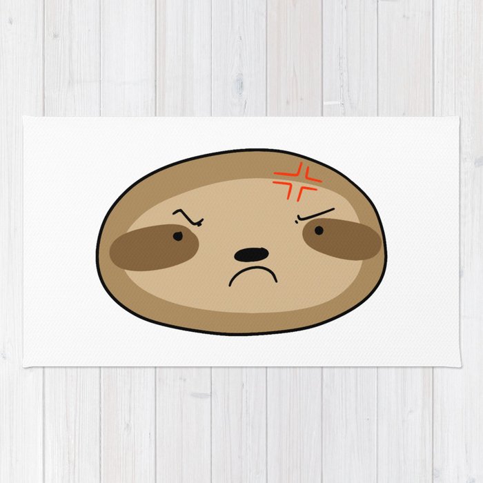 700x700 angry sloth face rug - Sloth Face Drawing