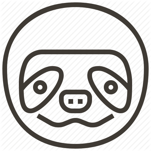 512x512 animal, face, head, sloth icon - Sloth Face Drawing