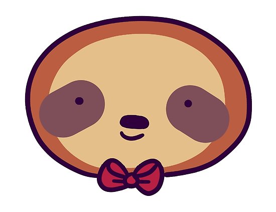 550x422 cute bowtie sloth face posters - Sloth Face Drawing