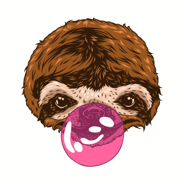 630x630 cute sloth blowing bubble gum - Sloth Face Drawing
