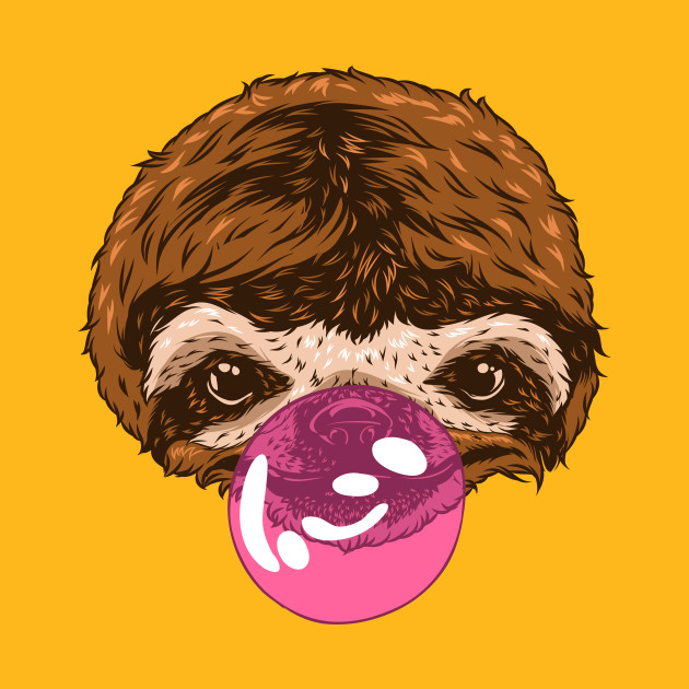 630x630 cute sloth blowing bubble gum - Sloth Face Drawing