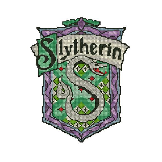 570x568 Slytherin Crest Cross Stitch Pattern Pdf Instant Download Etsy - Slytherin Crest Drawing