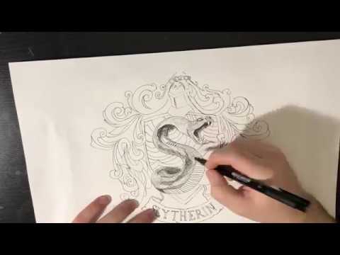 480x360 Slytherin Crest Drawing - Slytherin Crest Drawing