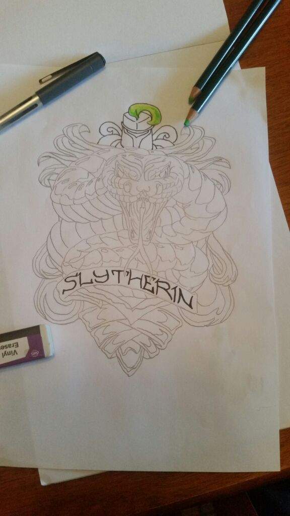 576x1024 Slytherin Crest Drawing Harry Potter Amino - Slytherin Crest Drawing