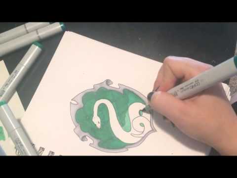 480x360 Slytherin Crest Speed Drawing - Slytherin Crest Drawing