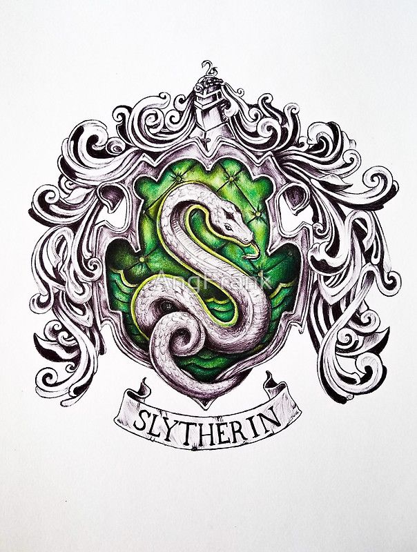 604x800 Slytherin House Crest - Slytherin Crest Drawing
