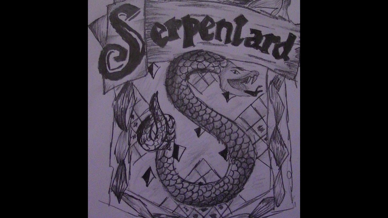 1280x720 Slytherin Wappen Speed Drawing - Slytherin Drawing