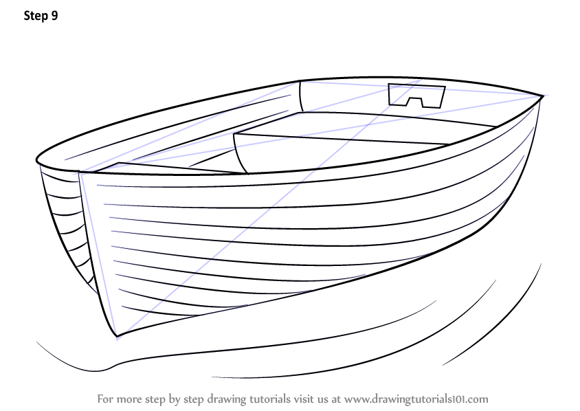844x598 Learn How To Draw Boat - Small Boat Drawing