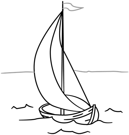 440x461 Download Small Boat Drawing - Small Boat Drawing