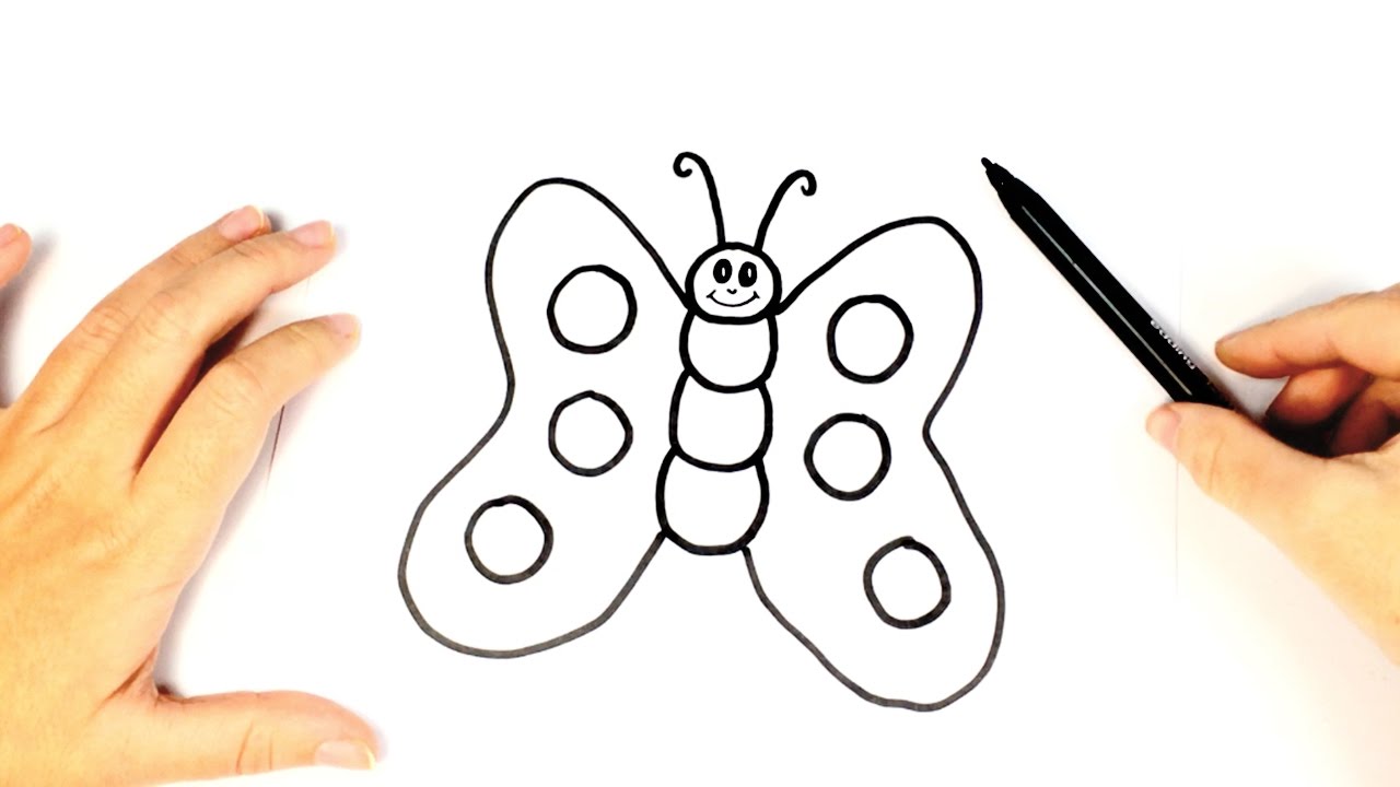 1280x720 how to draw a butterfly for kids easy butterfly drawing tutorial - Small Butterfly Drawing