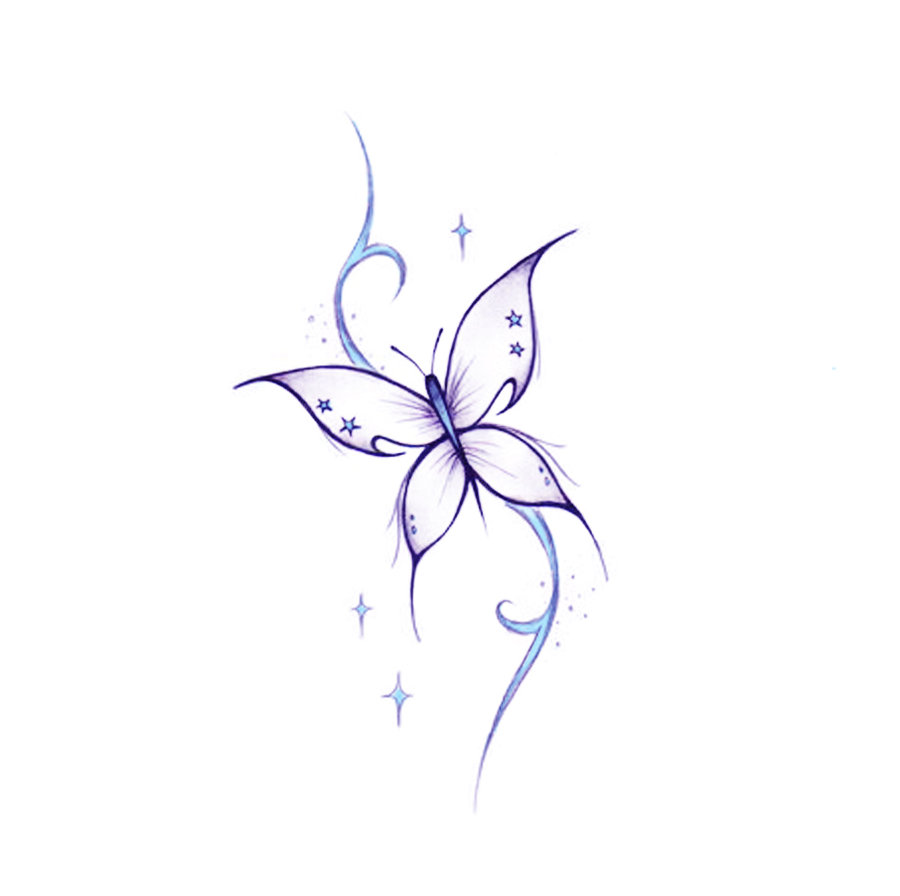 900x896 Small Butterfly Tattoo Design - Small Butterfly Drawing