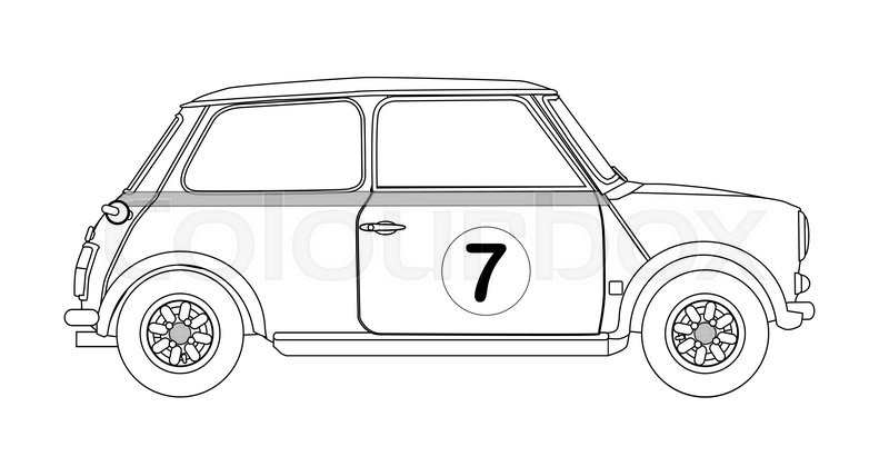 800x428 a typical compact small car outline stock vector colourbox - Small Car Drawing