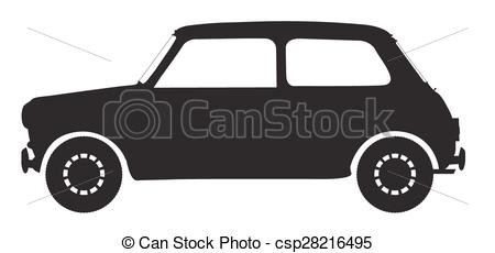 450x230 Small Car Silhouette A Small Car Silhouette Isolated On A White - Small Car Drawing