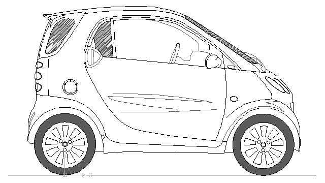 640x360 autocad drawing smart car automobile small dwg - Small Car Drawing