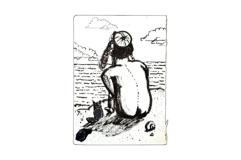 794x529 Jewish Orthodox Fable Beach Seaside Man And Cat Cats Art Etsy - Small Cat Drawing