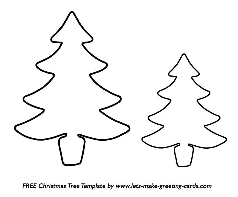 800x664 a large and small christmas tree template upcycling christmas - Small Christmas Tree Drawing