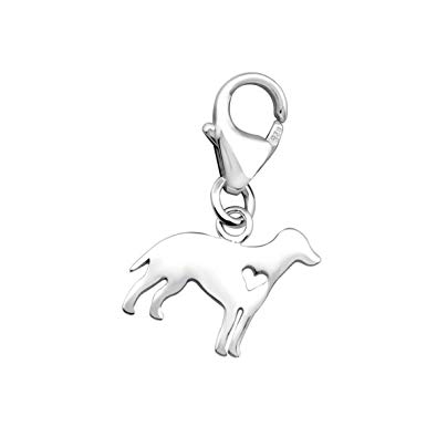 395x395 small dog charm heart with lobster clasp sterling - Small Dog Drawing