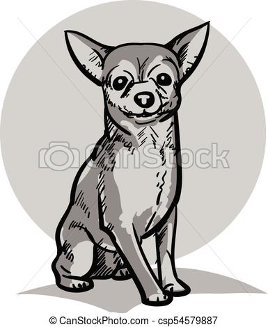 385x470 Chihuahua A Small Dog A Small Sitting Dog Illustration - Small Dog Drawing